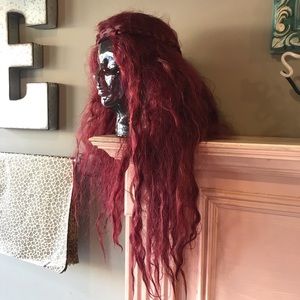 Long red maroon braided wig costume Halloween